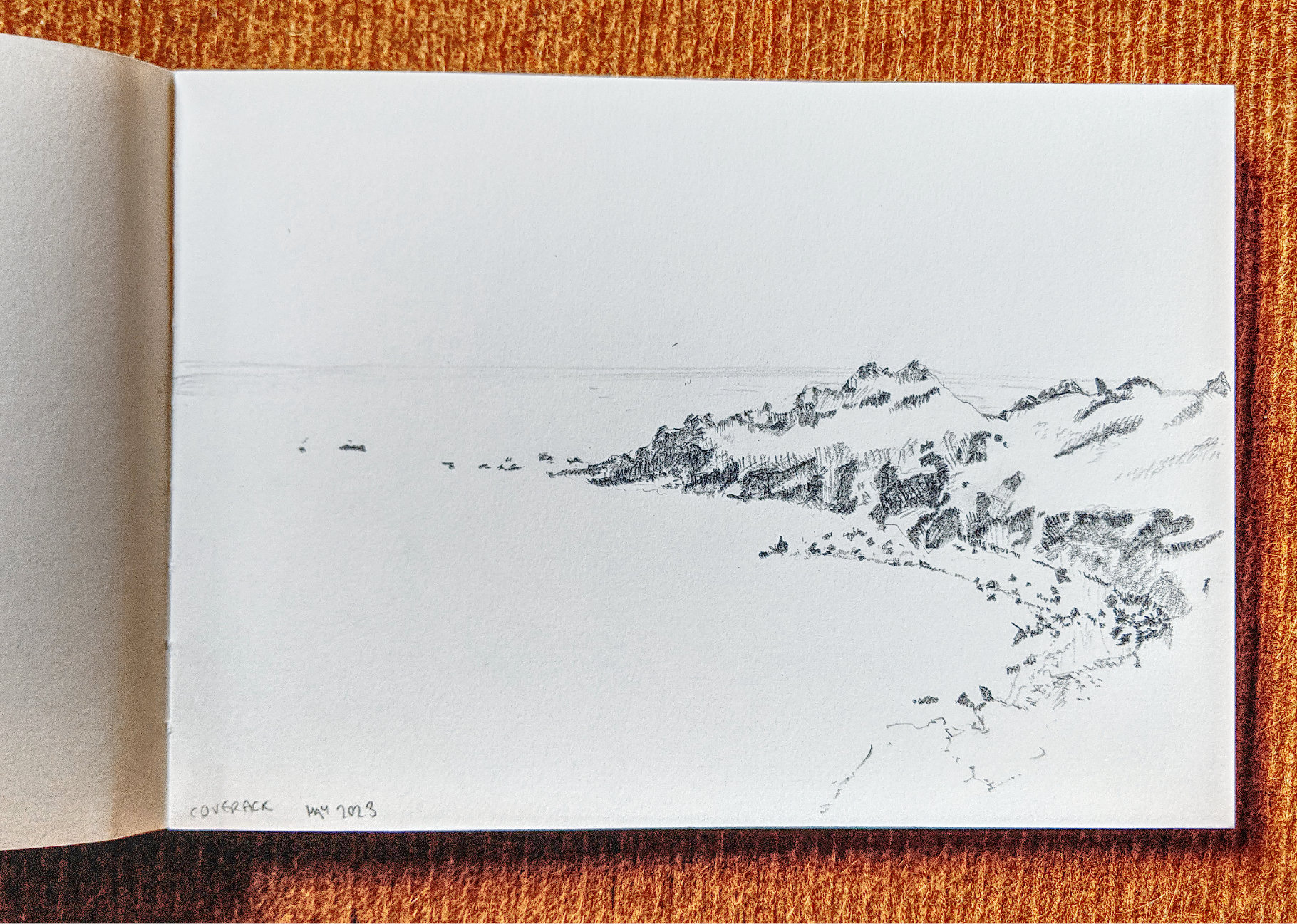 Pencil drawing of Chynhalls Point